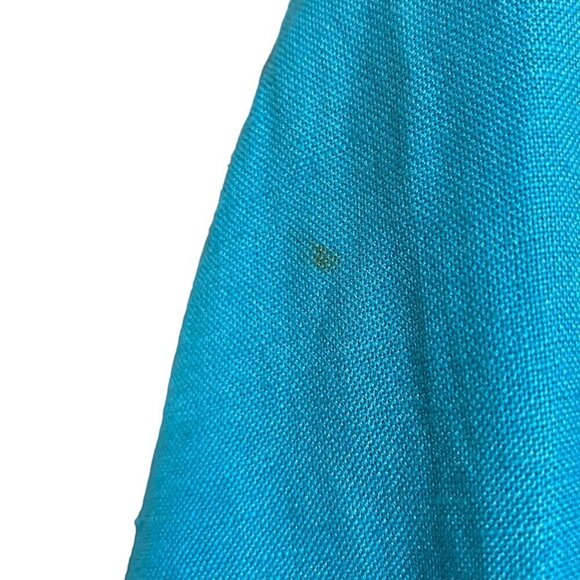 BOB MACKIE Jacket Size Large Turquoise Blue Embroidered Linen Blend Womens - Picture 11 of 12